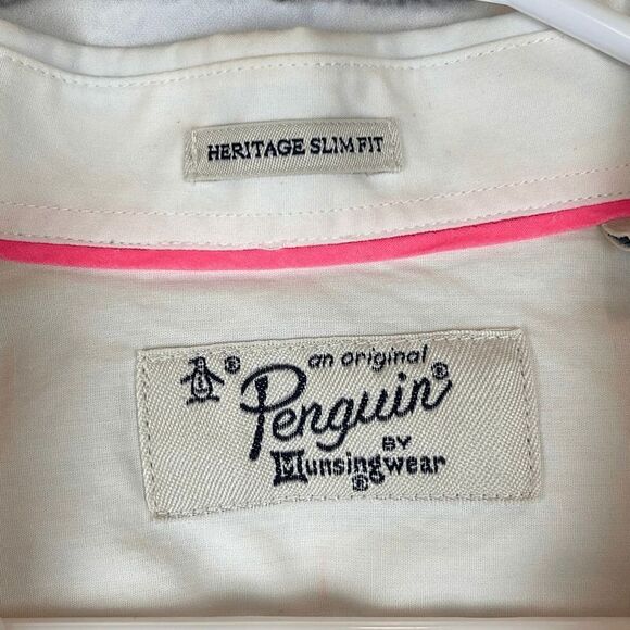 Original Penguin Shirt Mens Large Button Down Heritage Slim Fit Pino Stripes - Picture 3 of 12